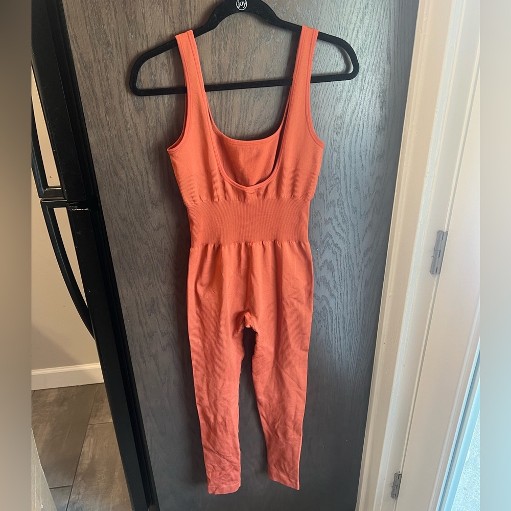 WEWOREWHAT burnt orange jumpsuit